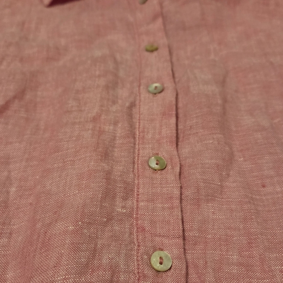 Tahari Women's Light Pink Sleeveless 100% Linen Polo Shirt Dress Buttons Size 2X - Picture 9 of 9